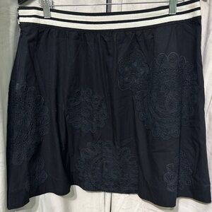 Cream and Black Skater Mini Skirt for Athletic Wear